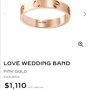 Cartier band love pink gold